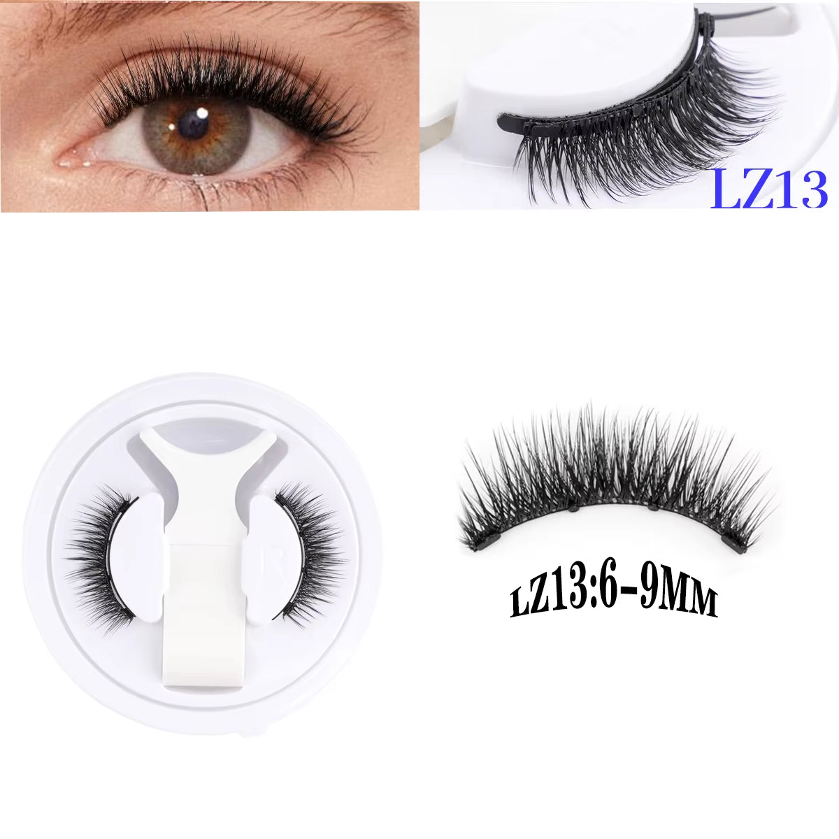 YSDO 1Pair Magnetic Lashes Kit No Glue Needed Fluffy Reusable Professional 3D Magnetic False Eyelashes Extension Make Up