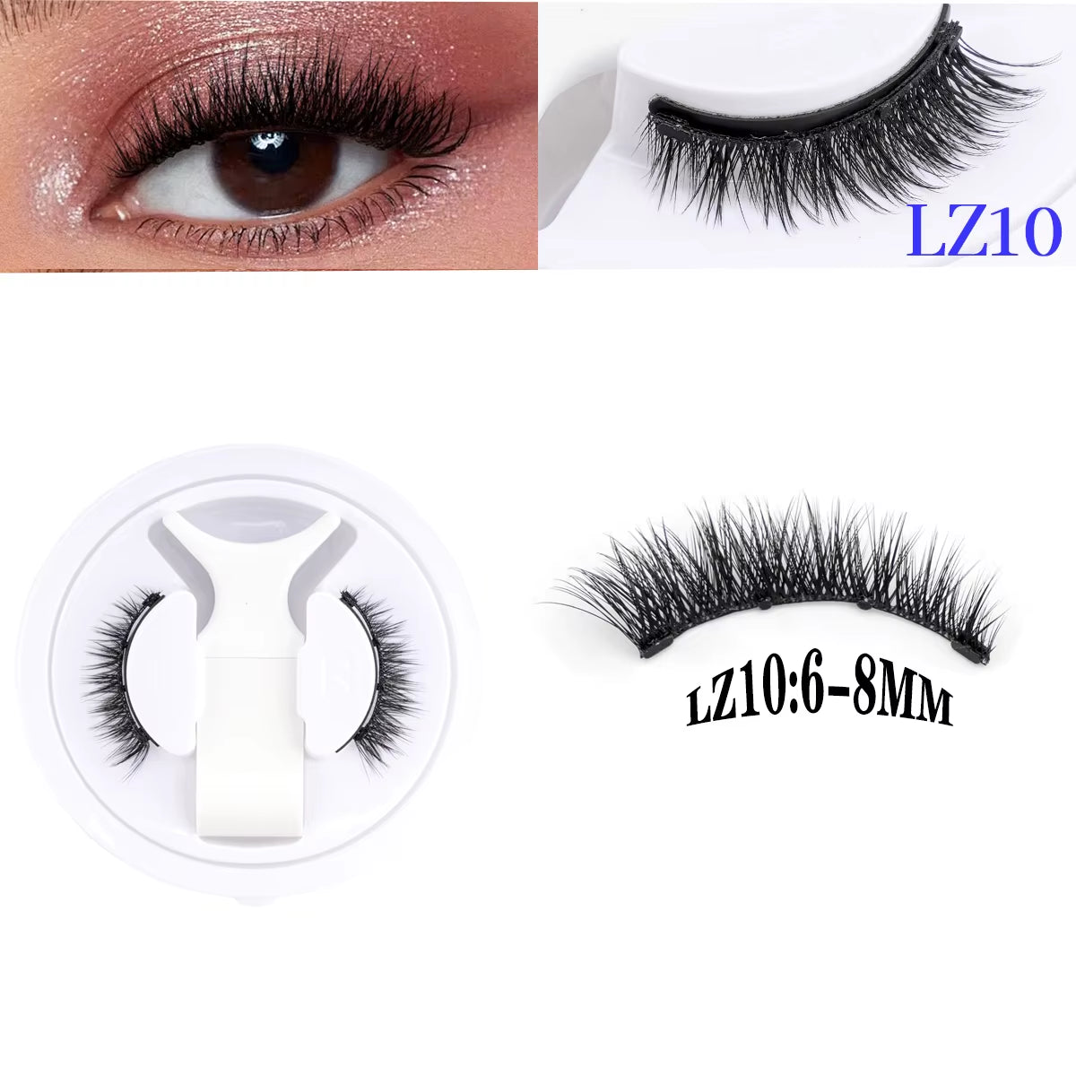 YSDO 1Pair Magnetic Lashes Kit No Glue Needed Fluffy Reusable Professional 3D Magnetic False Eyelashes Extension Make Up