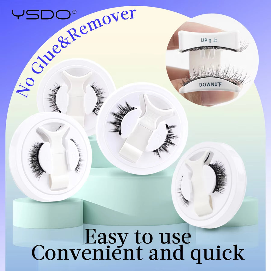 YSDO 1Pair Magnetic Lashes Kit No Glue Needed Fluffy Reusable Professional 3D Magnetic False Eyelashes Extension Make Up